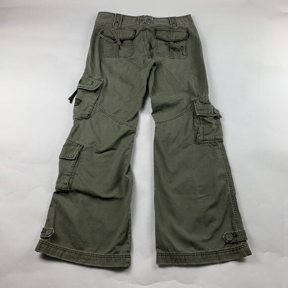 Abercrombie Olive Cotton Distressed Cargo Pant 10 - Picture 5 of 6